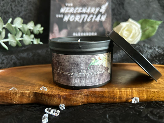 Officially licensed Mercenary and Mortician candle